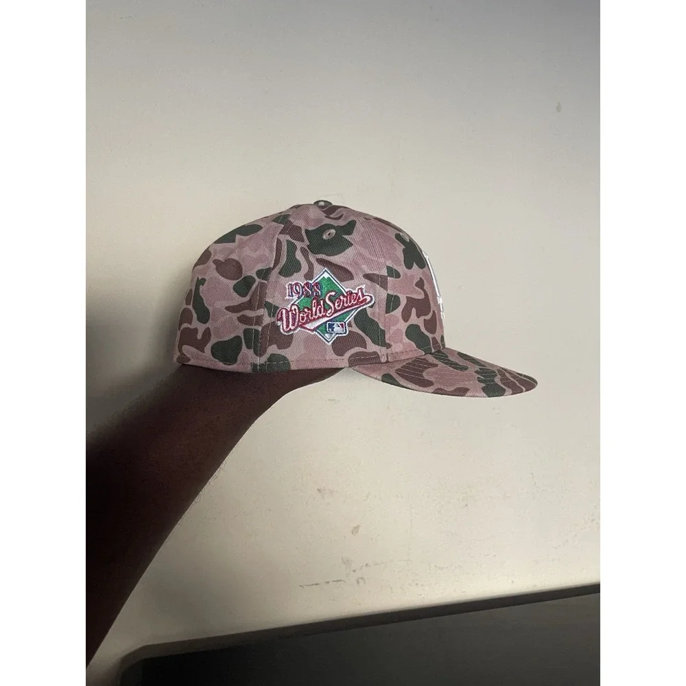 New Era Los Angeles Dodgers Duck Camo Hat Cap 59Fifty Brown Tan 1988 Size 7